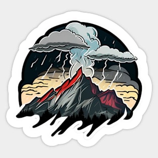 Dark Mountain Storm Sticker Sticker